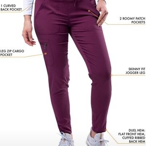 Adar jogger style scrub bottom